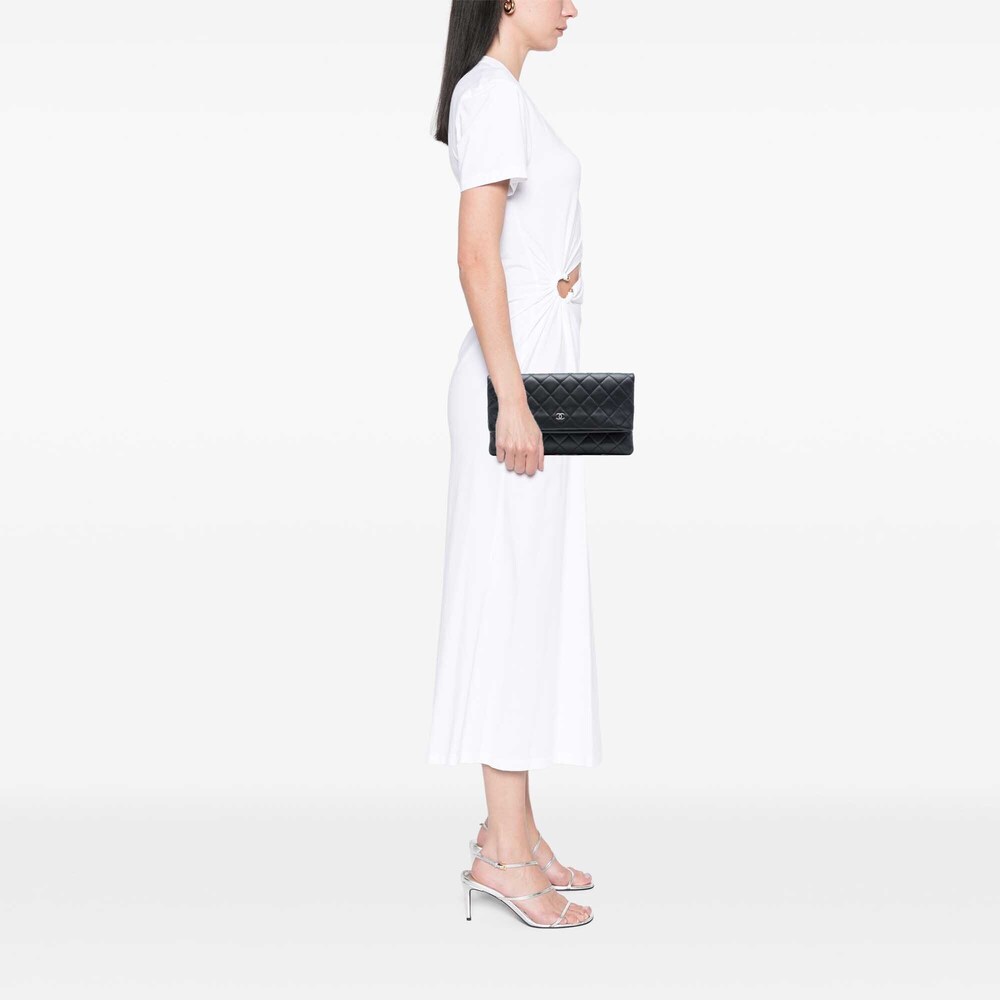 Pre-Loved Chanel Quilted Lambskin Cc Beauty Foldover Clutch View 6